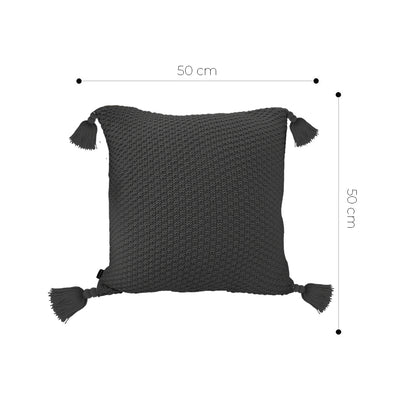 SOGA 50cm Chunky Knit Pillowcase (Charcoal Gray)