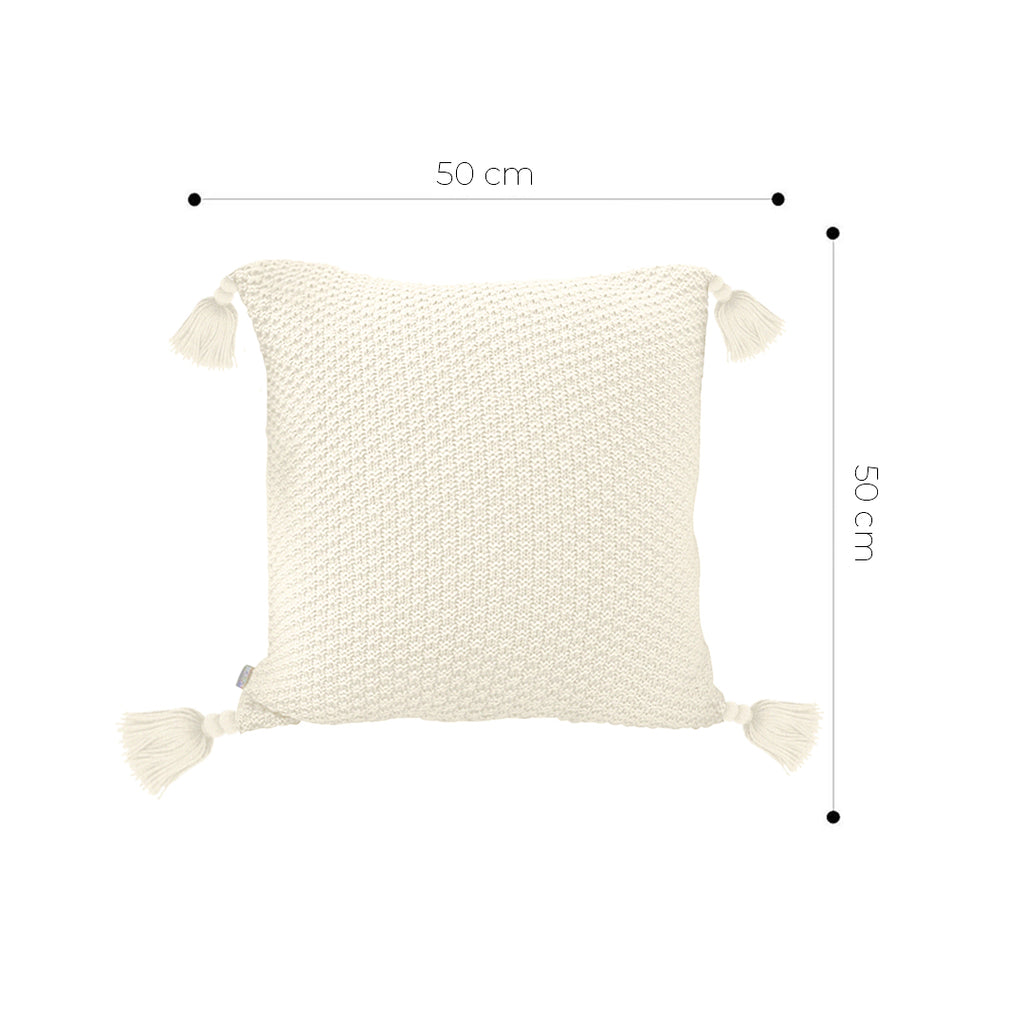 SOGA 50cmTextured Pillowcase (Cream White)