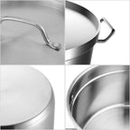 SOGA Commercial 304 Stainless Steel Steamer With 2 Tiers Top Food Grade 35*22cm
