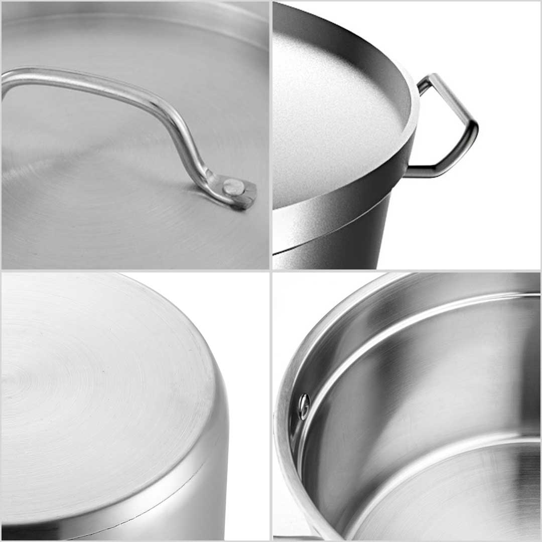 SOGA Commercial 304 Stainless Steel Steamer With 2 Tiers Top Food Grade 35*22cm