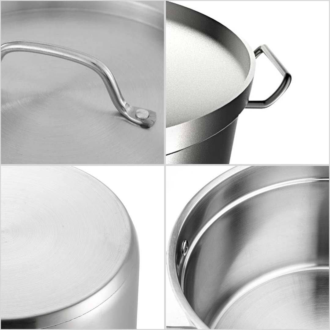 SOGA 2X Commercial 304 Stainless Steel Steamer With 2 Tiers Top Food Grade 28*18cm