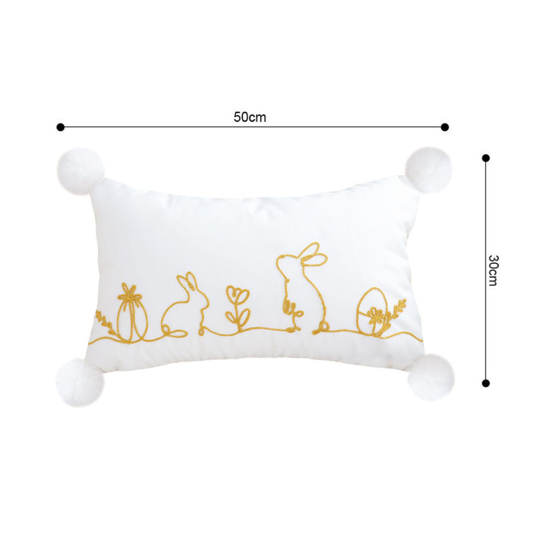 SOGA 30x50cm Whimsical Bunny Embroidered Pillowcase