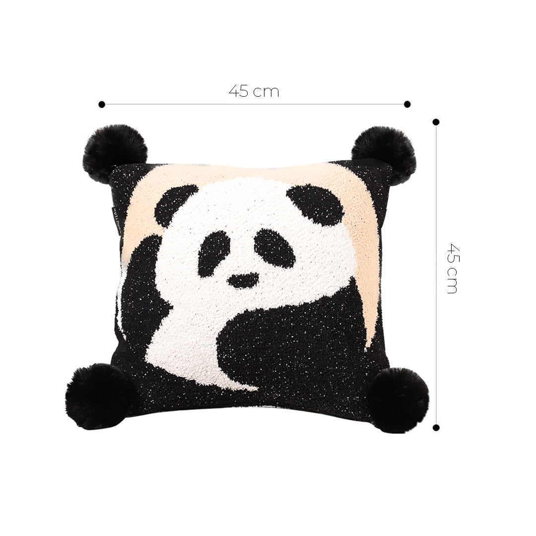 SOGA 45cm Panda Pom-Pom Decorative Pillowcase