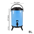 SOGA 2.1 Gal Stainless Steel Insulated Milk Tea Barrel Hot and Cold Beverage Dispenser Container with Faucet Blue