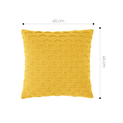 SOGA 45cm Scalloped Wave Pillowcase (Sunshine Yellow)