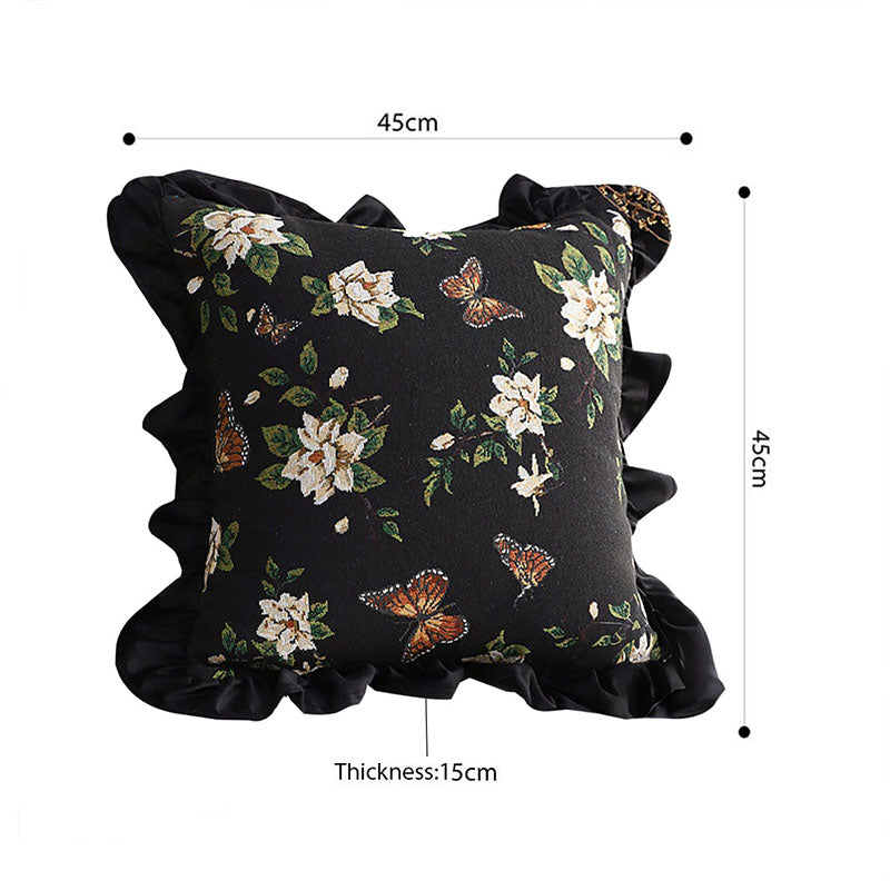 SOGA 45cm Square Vintage Decorative Embroidered Square Throw Pillow