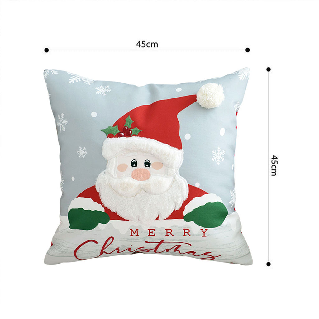 SOGA 45cm Merry Christmas Typography Pillow Cover
