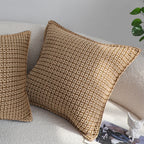 SOGA 45cm Cozy Brown Geometric Knit Polyester Pillow Cover