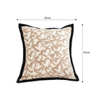 SOGA 45cm Heart Patterned Off-White Square Pillowcase with Black Trim