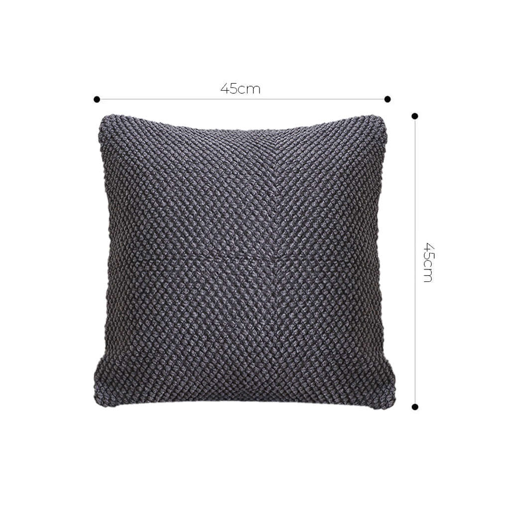 SOGA 45cm Textured Charcoal Pillowcase