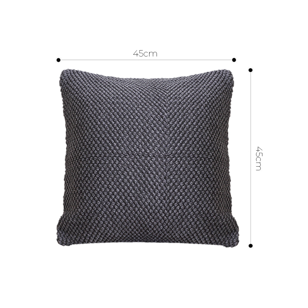 SOGA 45cm Textured Charcoal Pillowcase