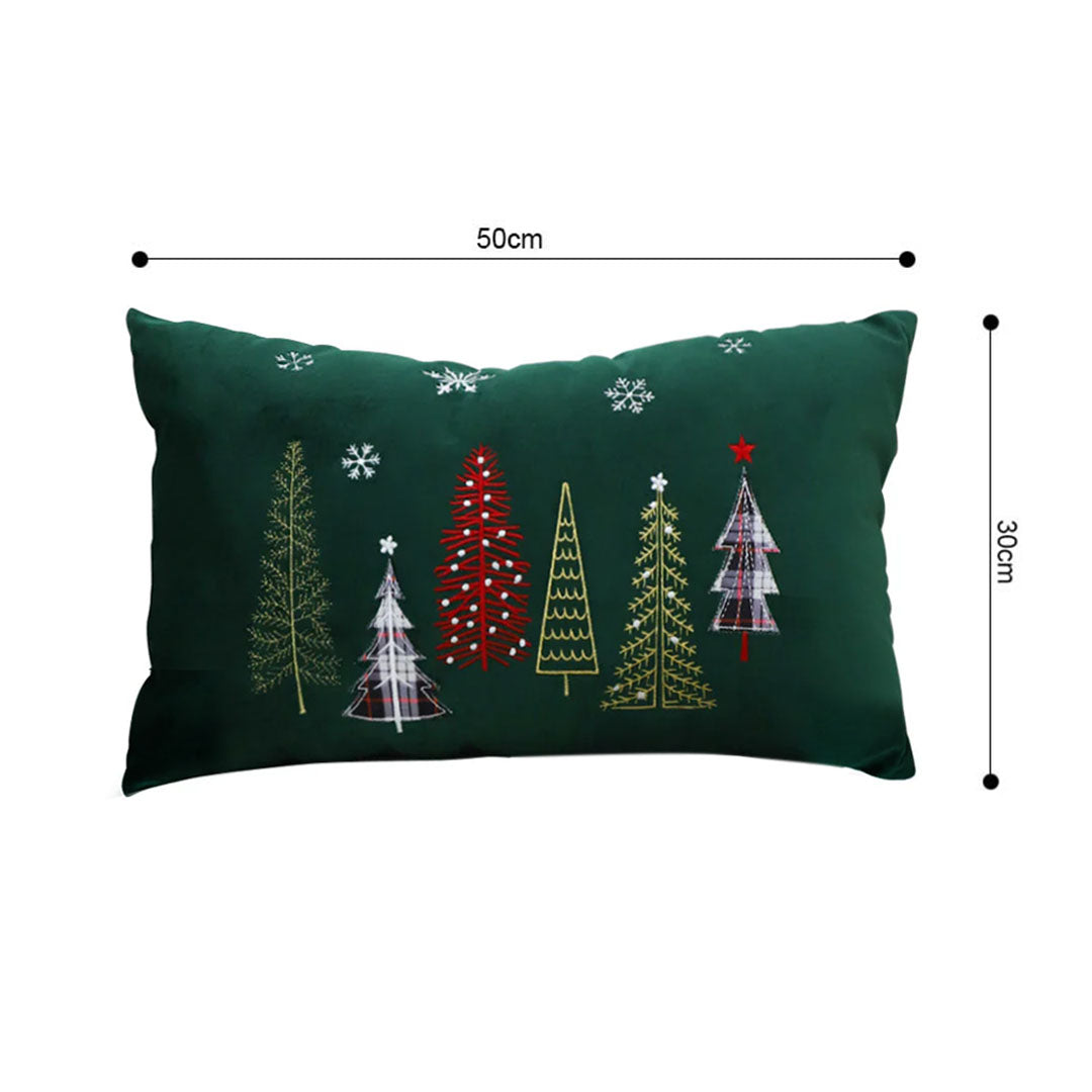 SOGA 2X 30x50cm Christmas Tree Pillowcase (Green)