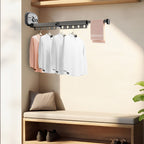 SOGA 2X 36.7in Wall-Mounted Clothing Dry Rack Retractable Space-Saving Foldable Hanger