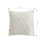 SOGA 2X 45cm Cream Cable Knit Diamond Pattern Pillow Covers – Soft Decorative Cushion Cases for Sofa, Bed & Home Décor