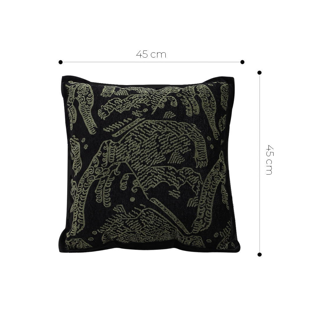 SOGA 45cm Nature-Inspired Midnight Green Embroidered Pillowcase