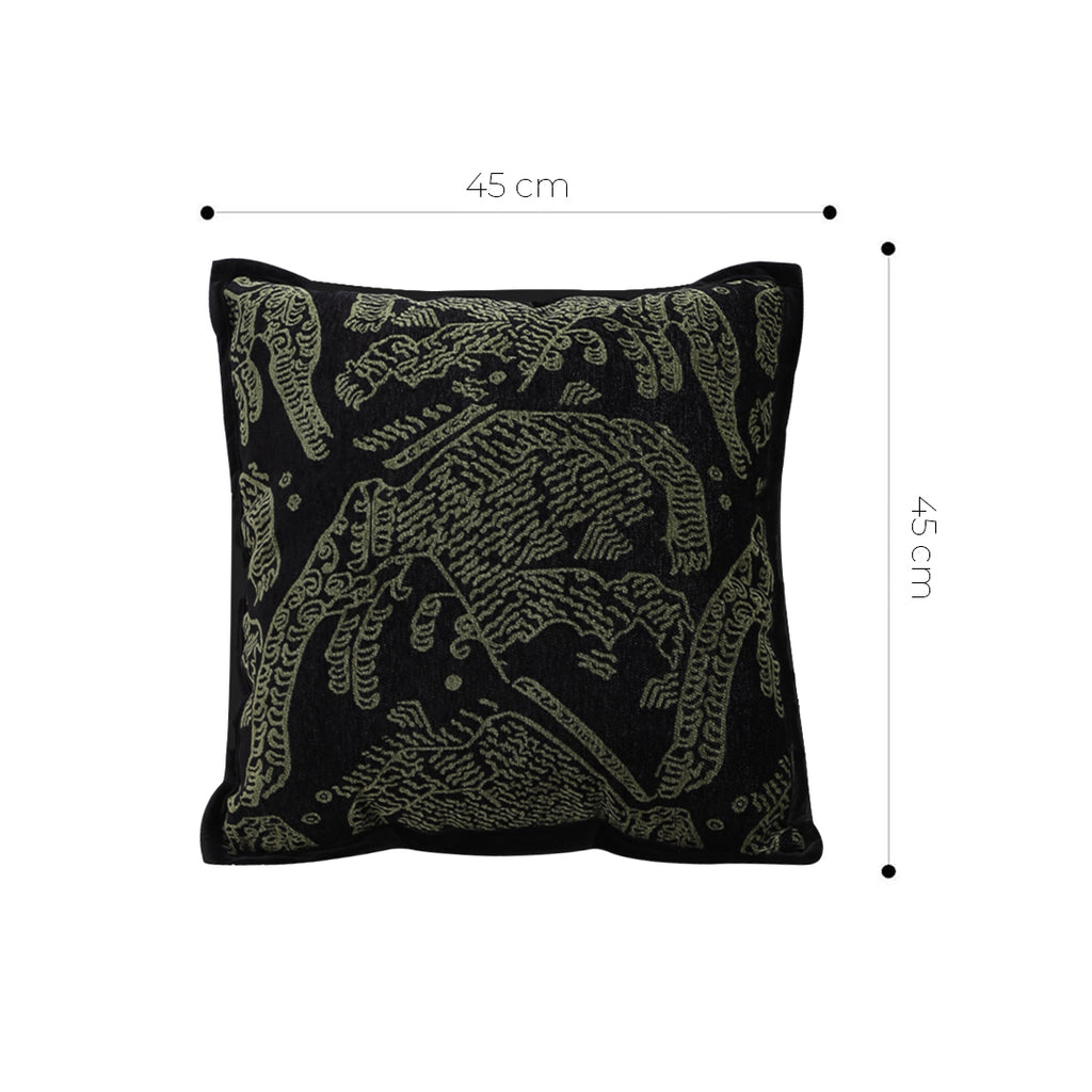 SOGA  2X 45cm Nature-Inspired Midnight Green Embroidered Pillowcase
