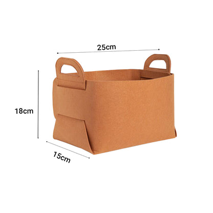 SOGA 2X Medium Coffee Foldable Felt Storage Portable Collapsible Bag Home Office Foldable Organiser with Carry Handles