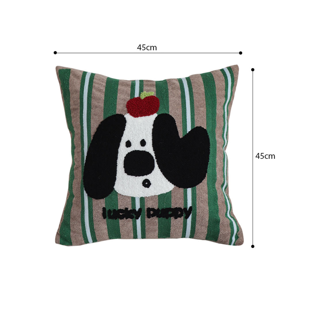 SOGA 45cm Christmas Dog Pillow Cover - Holiday Striped Pillowcase