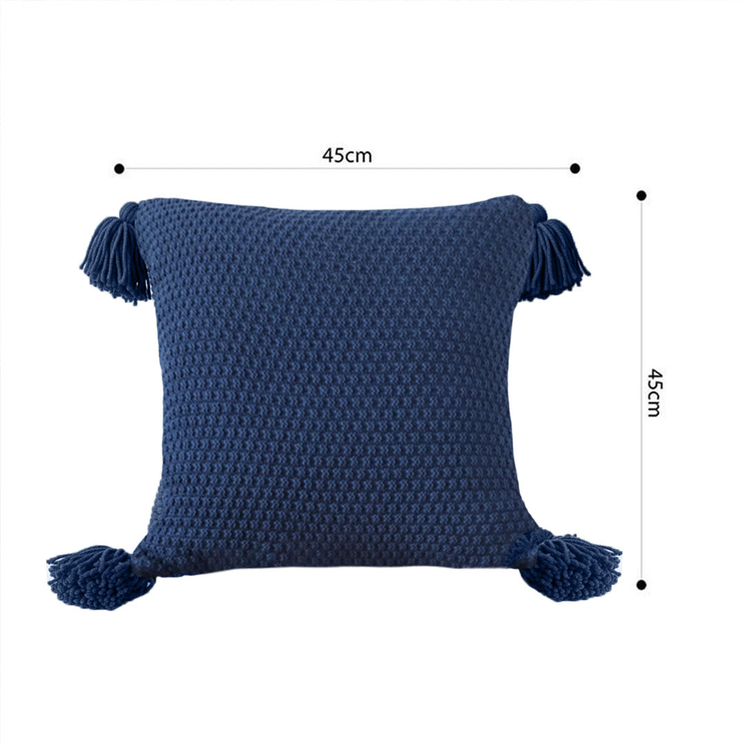 SOGA 50cm Chunky Knit Pillowcase (Navy Blue)