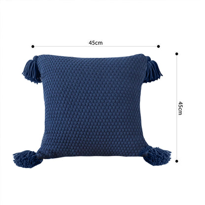 SOGA 50cm Chunky Knit Pillowcase (Navy Blue)