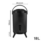 SOGA 4X 4.8 Gal Stainless Steel Insulated Milk Tea Barrel Hot and Cold Beverage Dispenser Container with Faucet Black