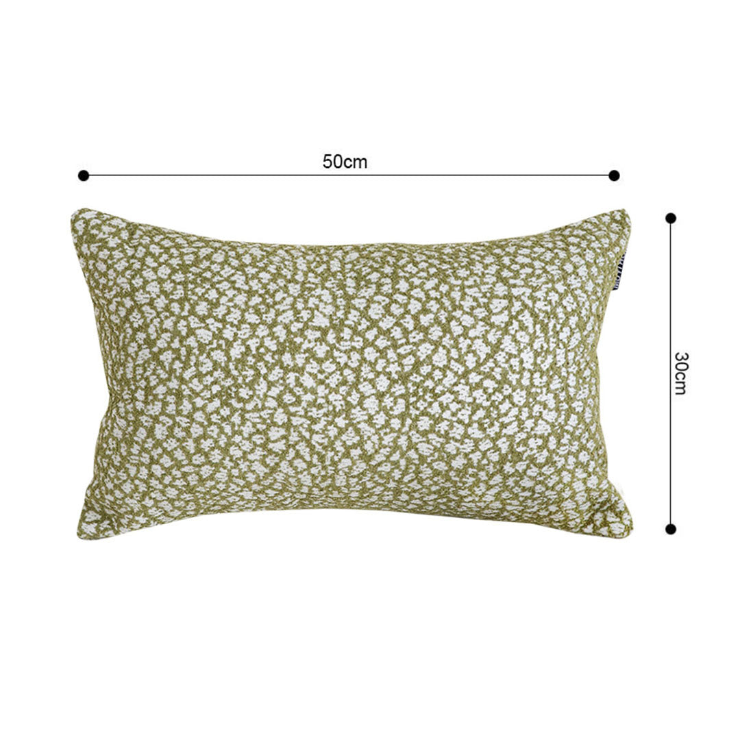 SOGA 30x50cm Rectangular Textured Pillowcase – Olive Green Accent