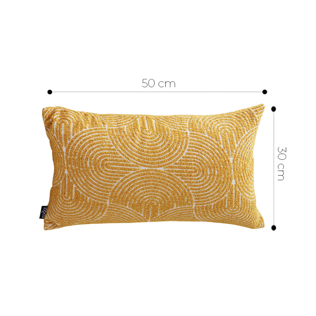 SOGA 30x50cm Mustard Yellow Geometric Lumbar Pillowcase for Home Decor