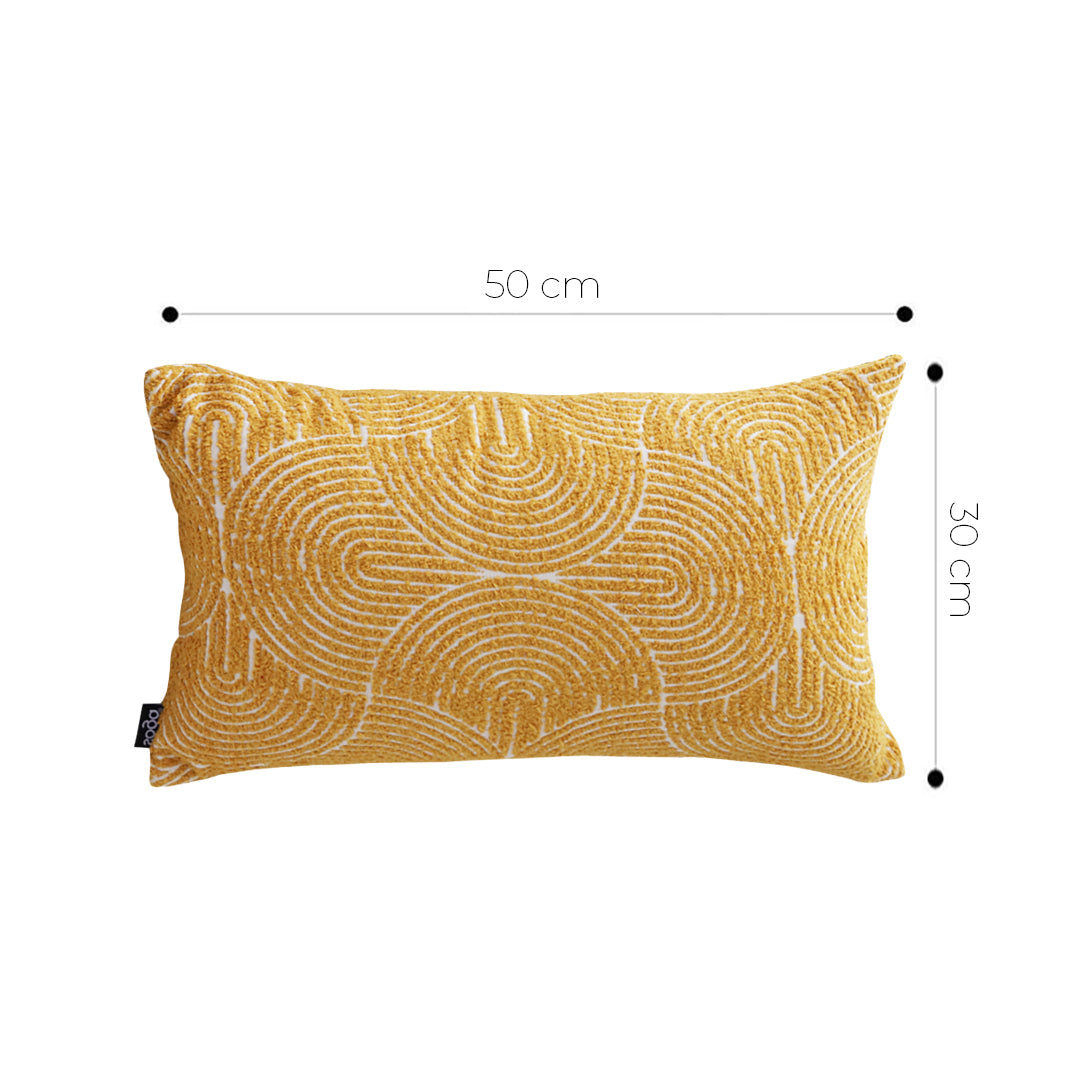 SOGA 30x50cm Mustard Yellow Geometric Lumbar Pillowcase for Home Decor