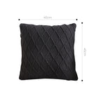 SOGA 2X 45cm Charcoal Grey Cable Knit Pillow Covers – Soft Decorative Cushion Cases for Sofa, Bed & Home Décor