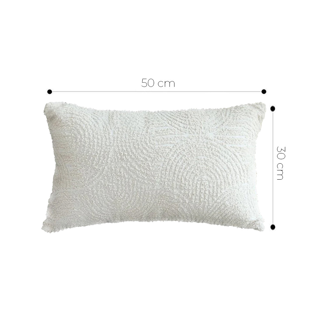 SOGA 30x50cm Embroidered Off-White Lumbar Pillowcase for Modern Home