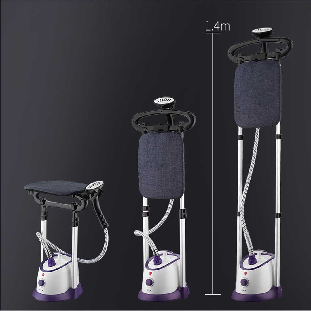 SOGA Garment Steamer Vertical Twin Pole Clothes 1700ml 1800w Professional Steaming Kit Purple