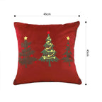 SOGA 45cm Christmas Tree Trio Pillowcase (Red)