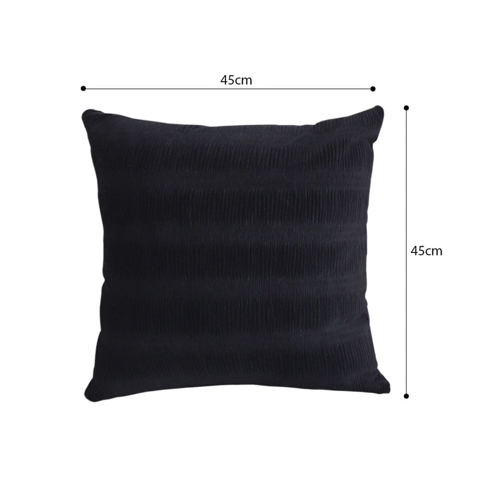SOGA 45cm Luxurious Black Velvet Polyester Throw Pillow Cover