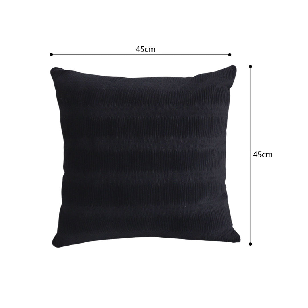 SOGA 45cm Luxurious Black Velvet Polyester Throw Pillow Cover