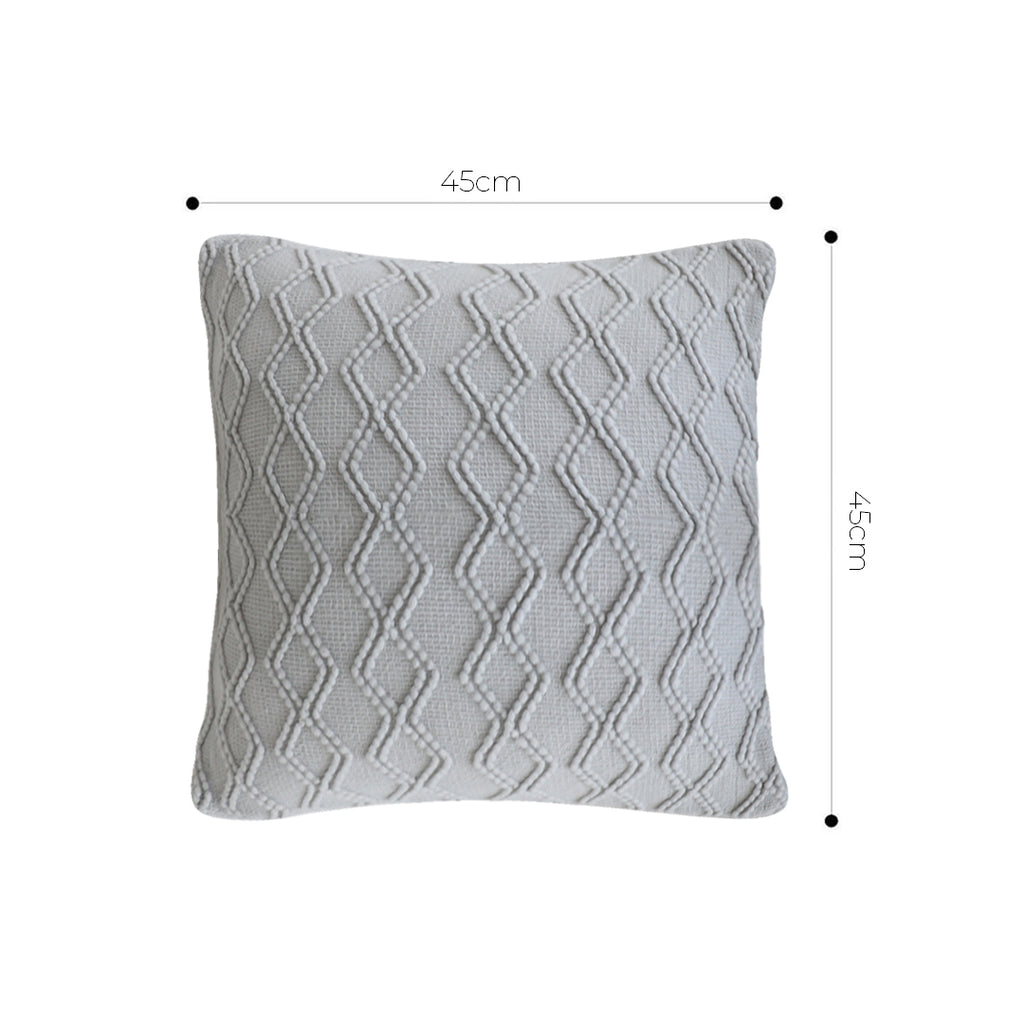 SOGA 2-Pack 45cm Light Gray Diamond Knit Pillowcases – Soft Textured Cushion Covers for Sofa, Bed & Home Décor