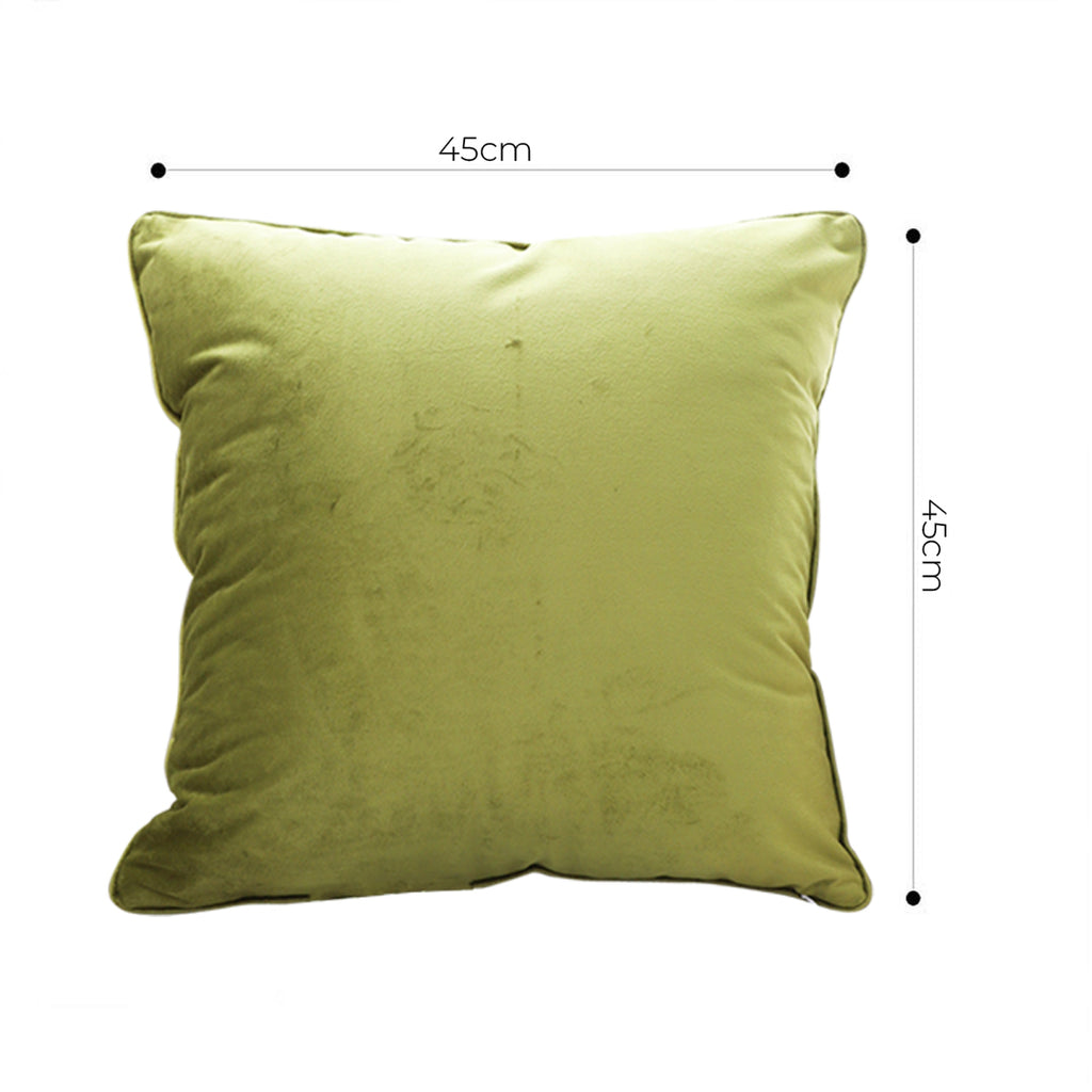SOGA 2X 45cm Olive Green Velvet Pillow Covers – Soft Luxury Cushion Cases for Sofa, Bed & Home Décor