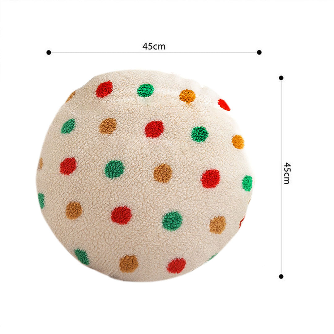 SOGA 45cm Colorful Polka Dot Round Pillowcase