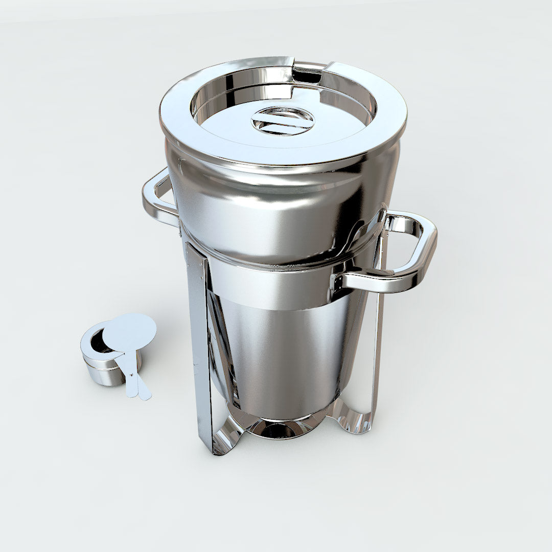 SOGA 7L Round Stainless Steel Soup Warmer Marmite Chafer Full Size Catering Chafing Dish