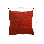 SOGA 2X 45cm Classic Red Diamond Knit Pillowcases – Soft Decorative Cushion Covers for Sofa, Bed & Home Décor