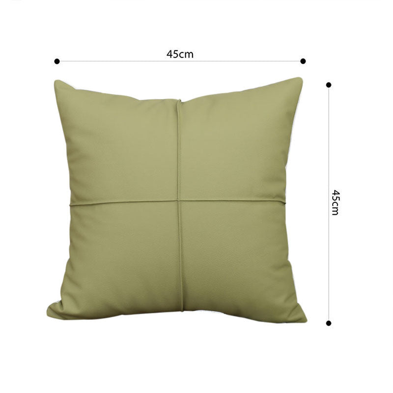 SOGA 45cm Luxurious Olive Green Faux Leather Pillowcase