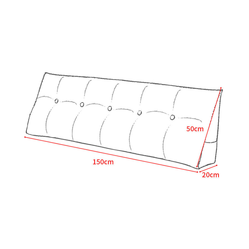 SOGA 2X 150cm Silver Triangular Wedge Bed Pillow Headboard Backrest Bedside Tatami Cushion Home Decor