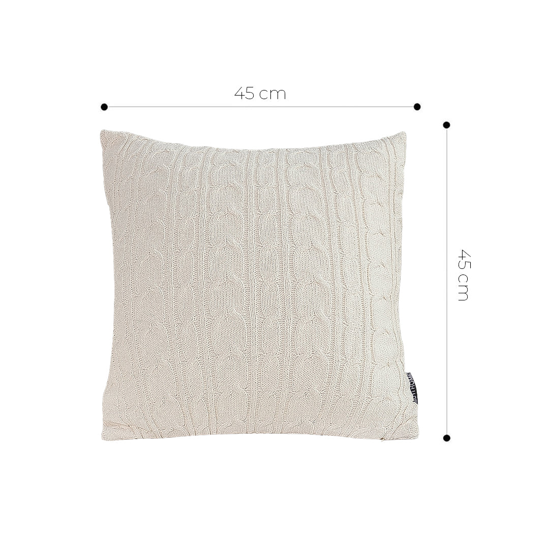 SOGA 45cm Classic Cream Cable Knit Decorative Pillowcase