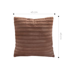 SOGA 2X 45cm Rust Leather-Look Pleated Pillowcase