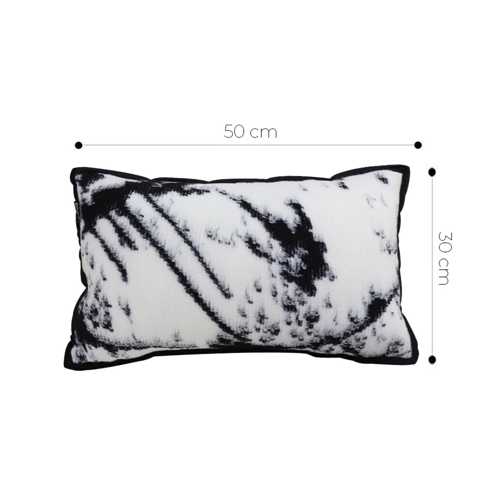 SOGA 2X 30x50cm Black & White Leopard Throw Pillowcase