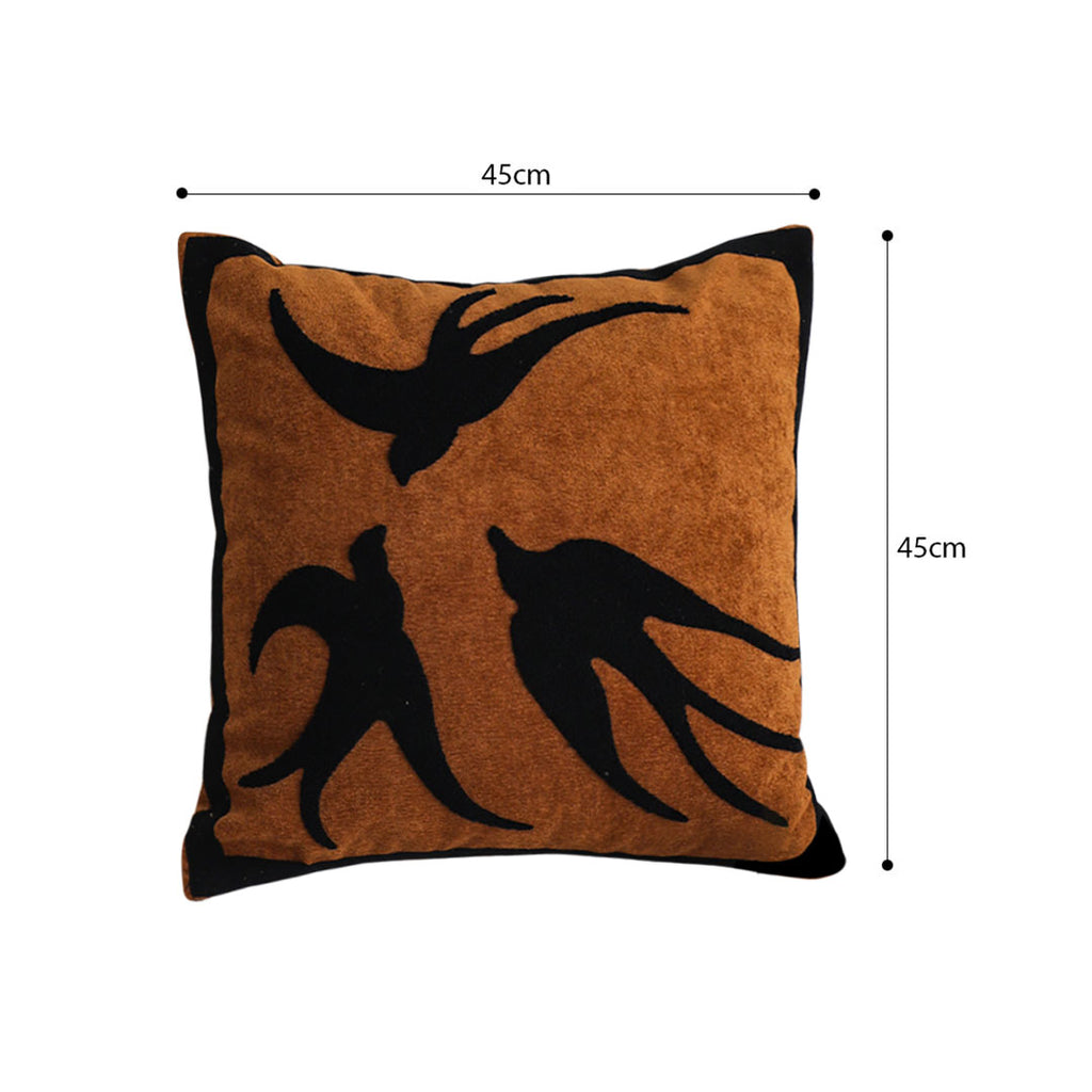 SOGA 2-Pack 45cm Abstract Brown/Orange Velvet Polyester Throw Pillow Cover