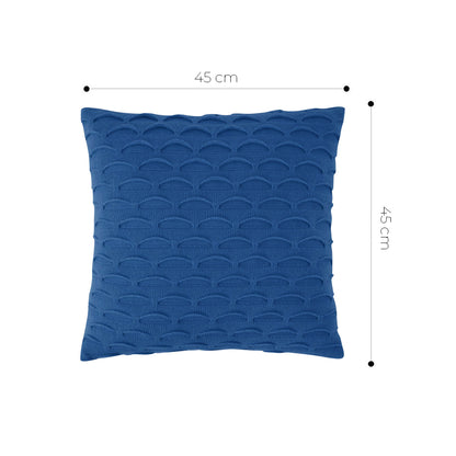 SOGA 45cm Scalloped Wave Pillowcase (Navy Blue)