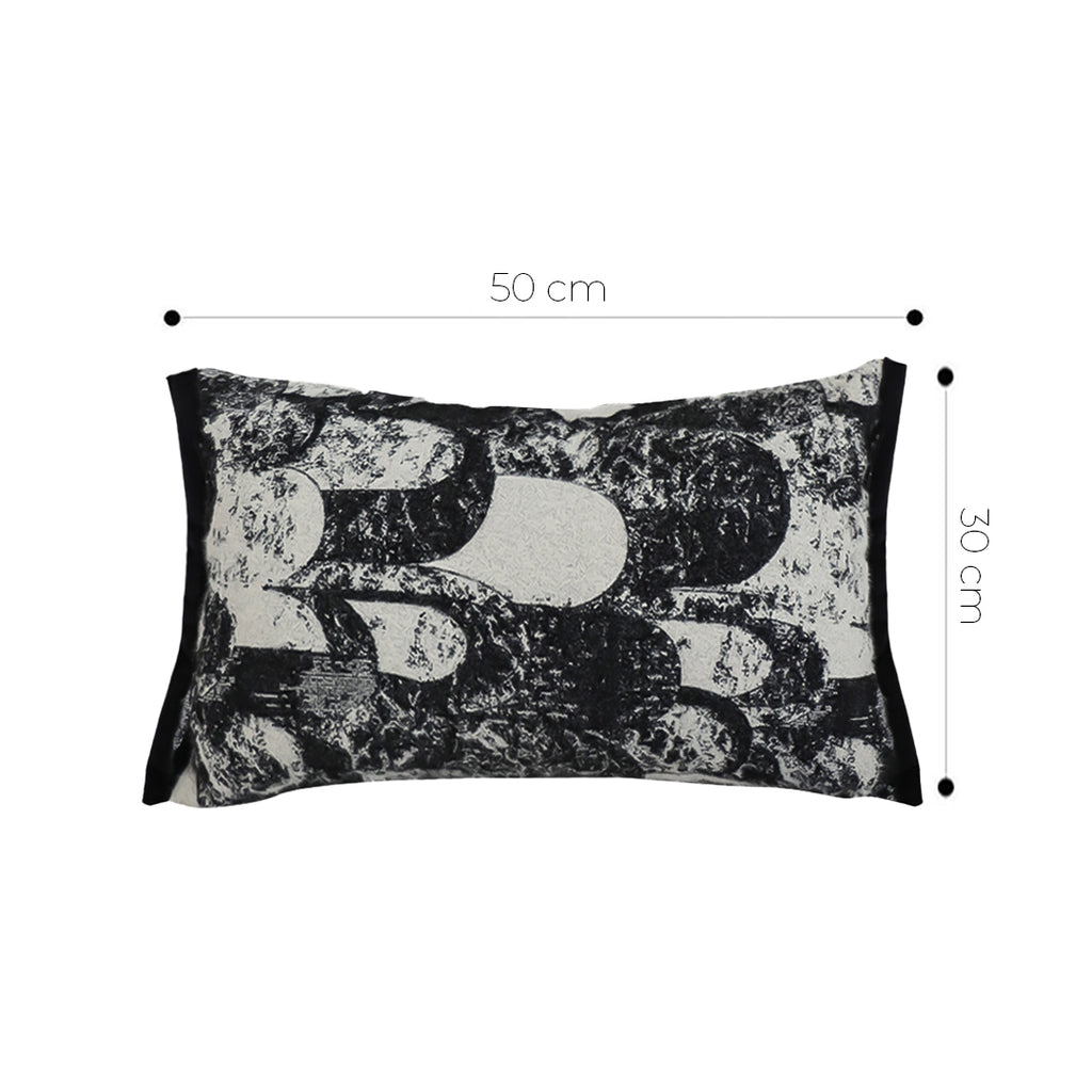 SOGA 30X50cm Modern Black & White Abstract Lumbar Pillowcase