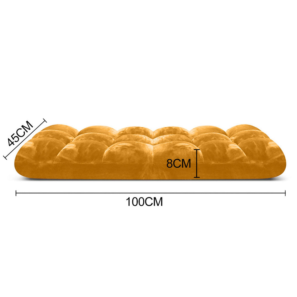 SOGA Floor Recliner Folding Lounge Sofa Futon Couch Folding Chair Cushion Apricot