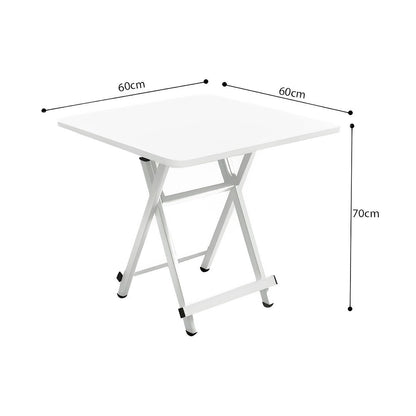 SOGA 2X White Dining Table Portable Square Surface Space Saving Folding Desk with Lacquered Legs  Home Decor