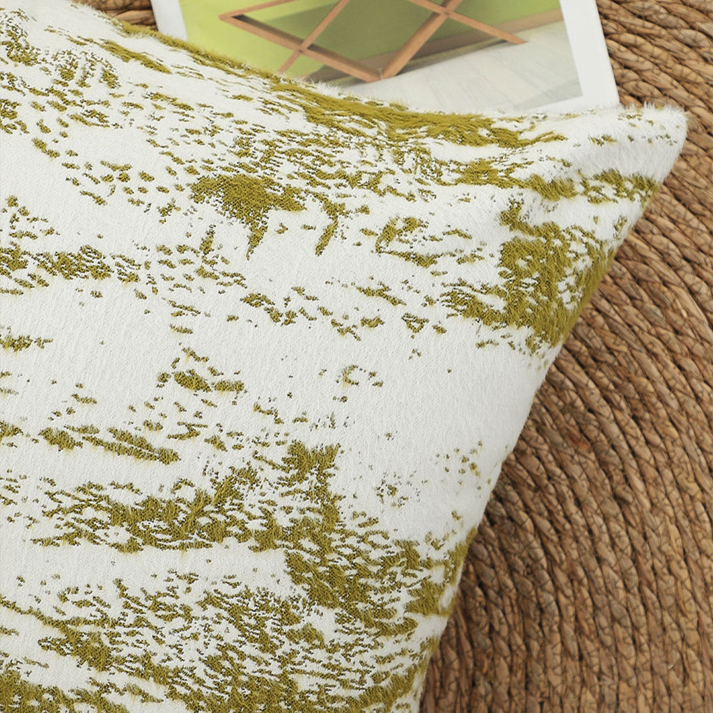SOGA 45cm Moss-White Cascade Brushstroke Decorative Pillowcase